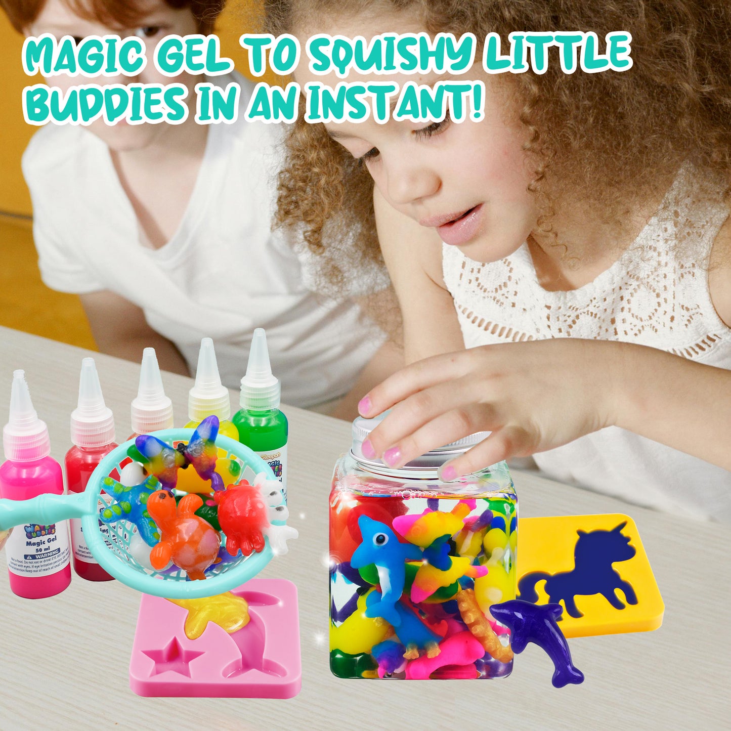 Aqua Fairy Water Gel Kit - Magic Water Elf - DIY Squishy Maker Kit - Design Your Own Squishes - Kids Arts & Crafts