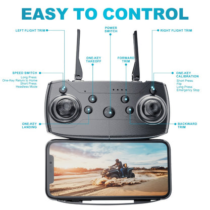 Foldable HD Camera Drone with Free Storage Bag & USB-C Charging – 3D Flips, Beginner-Friendly Aerial Photography Quadcopter for Vlogging, Outdoor Flying, Single or Dual Camera Options