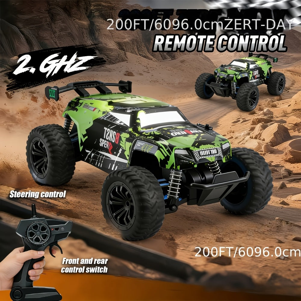 RC Off-Road Car for Kids with LED Lights – Remote Control 4WD Monster Truck, High-Speed All-Terrain Vehicle Toy for Boys & Girls, Outdoor Racing Gift for Birthday Christmas