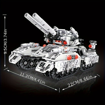 Snow Tank Building Block Set 8-in-1 1628pcs – 9 Variable Military Armored Vehicle Models, Premium ABS DIY Construction Kit for Adults & Teens Ages 14+, Birthday Christmas Halloween Gift