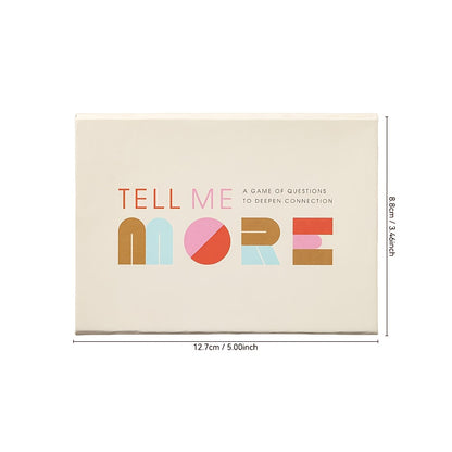 Tell Me More: The Card Game of Questions for Deep Connection - 52 Fun & Stimulating Conversation Starters for Couples, Family, and Friends - Perfect for Game Nights, Dinners, and Intergenerational Gatherings