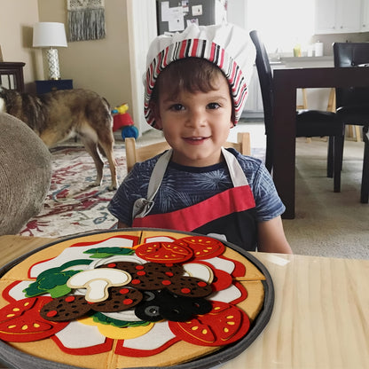 41pcs Youngsters's Pizza Toy Set, Felt Kitchen Pretend Play Food Game, Flannel Vegetable House Game for Parent-Youngsters Interaction, Suitable for Boys and Girls as a Gift