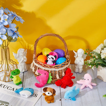 20 Set/40pcs Finger Puppets with Eggs Prefilled Egg with Cartoon Animal Puppets Toys Back to School Soft Plush Dolls Props for Party Basket Stuffers (Cute Style)