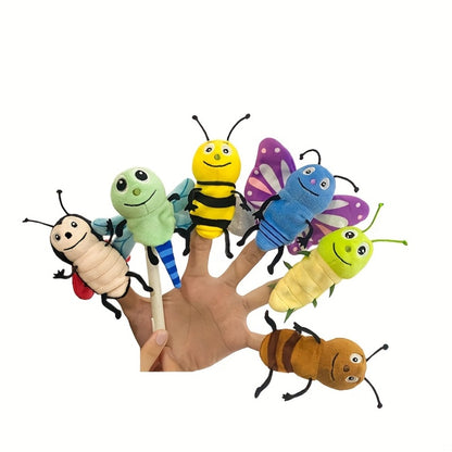 6pcs Insect Finger Puppet Set, Mini Hand Puppets Suitable for Kids, Cute Animal for Role-Playing And Storytelling, Realistic Finger Puppet for Toddlers