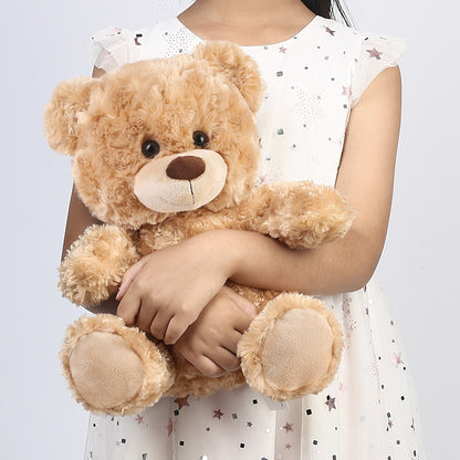 Brown Teddy Bear Stuffed Animal, 15 inch Cute Shaggy Stuffed Bear Plush Toy, Baby Shower Decoration, Valentines' Day Birthday Christmas Gift for Kids Girls Boys
