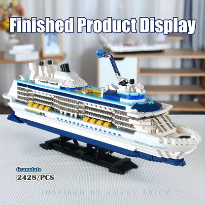 Building Blocks Cruise Ship Model, 2428 Pieces Technic Speedboat Construction Set Technology Home Decor Ideas Christmas/New Years Gift (3.6 Tiny Mini Bricks)