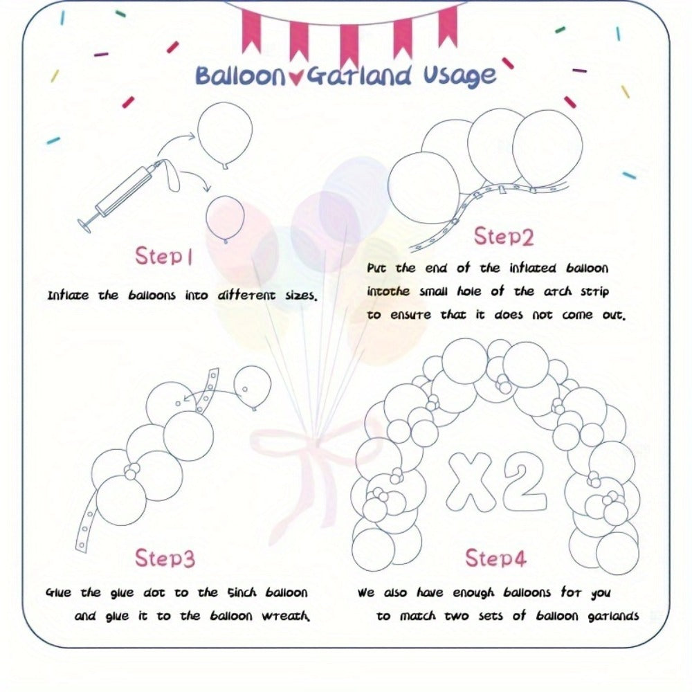 Balloon Arch Kit 422 Pcs Rainbow Matte Latex Balloons in Multiple Sizes 5", 10", 12" & 18" for Birthday, Baby Shower, Wedding & Party Decorations – DIY Balloon Garland Set