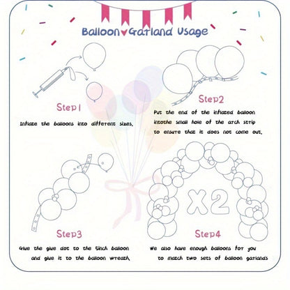 Balloon Arch Kit 422 Pcs Rainbow Matte Latex Balloons in Multiple Sizes 5", 10", 12" & 18" for Birthday, Baby Shower, Wedding & Party Decorations – DIY Balloon Garland Set