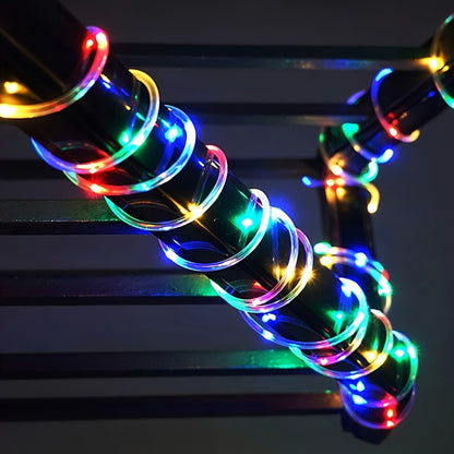 Solar Powered LED Trampoline Lights Colorful, Outdoor Rope Lights, 8 Lighting Modes, IP65 Solar Powered Outdoor Lights for 8-16 Feet Trampolines, Commercial Street And Area Lighting