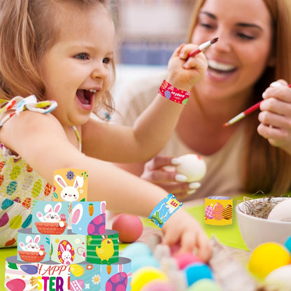 Easter Slap Bracelets for Kids 72 Pcs – Easter Basket Fillers, Egg Fillers, Classroom Prizes & Party Favors for Boys & Girls – PVC Snap Bracelets Bulk for Easter Celebrations & School Rewards