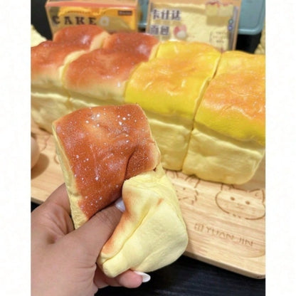 Slow Rise Bread Squishy Toy 2-Pack – Soft Squeeze Fidget Sensory Toys for Anxiety Relief & Stress, Non-Toxic TPU Foam, Mixed Color Light & Dark, Desk Decor | Toy Play Nest