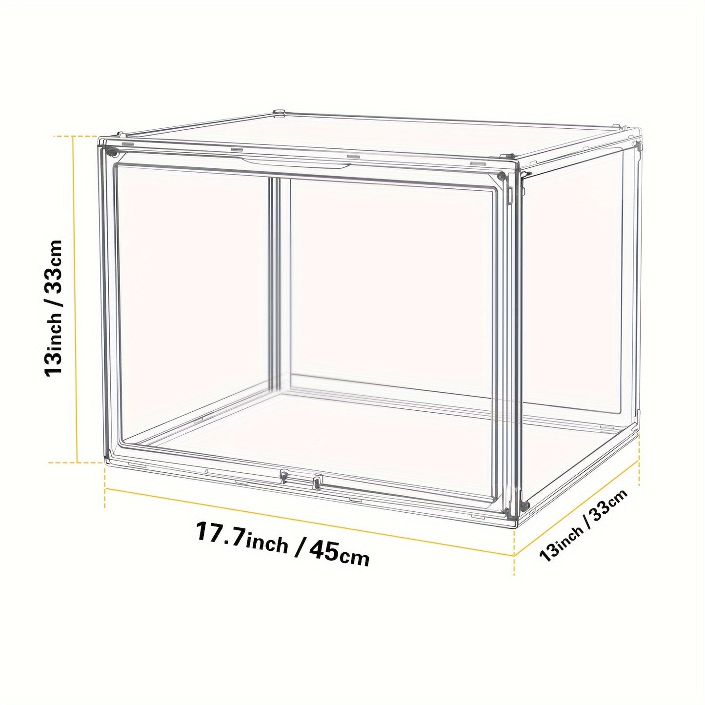 1/2pcs XL Clear Stackable Acrylic Storage Bins with Magnetic Lid, Dustproof Large Showcase for Helmet, Figures Collectibles, Shoe, Book, Bag Organizer Cosmetic Display Cases