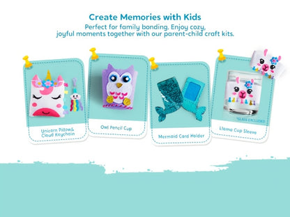 1 SET 7 Sewing Projects- My First Felt Sewing Kit Toys for Kids, Easy DIY Wildlife Artworks Of Unicorn Pillow And Mermaid Card Holder, Birthday Christmas Gift for Boys And Girls Aged 6+