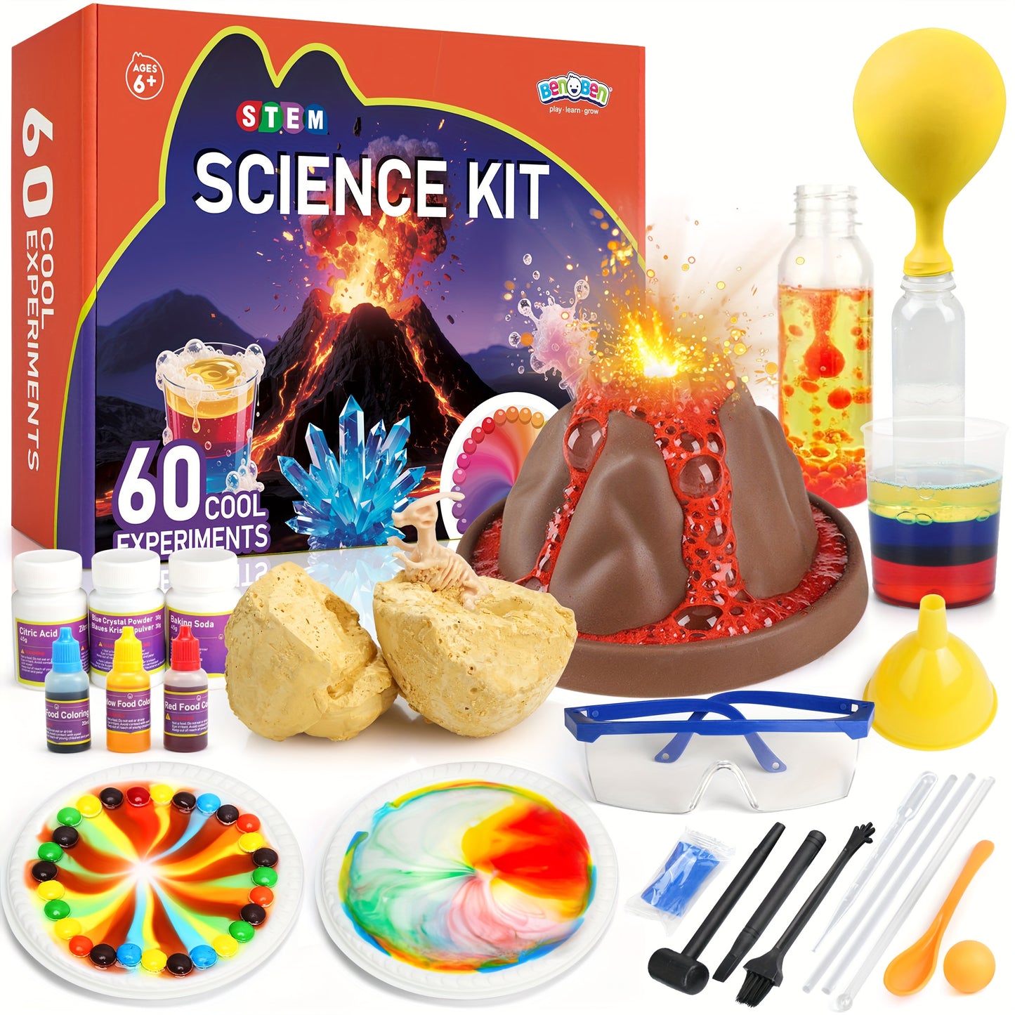 [Birthday Christmas Gifts] 60/80/105 Lab Experiments, Wonder Science Kit, Experiments Educational Toy for Kids, Growing Crystal, Explore Chemistry Reactions & STEM Lab Activities, Birthday Christmas Gifts for Boys And Girls Children Ages 6-12