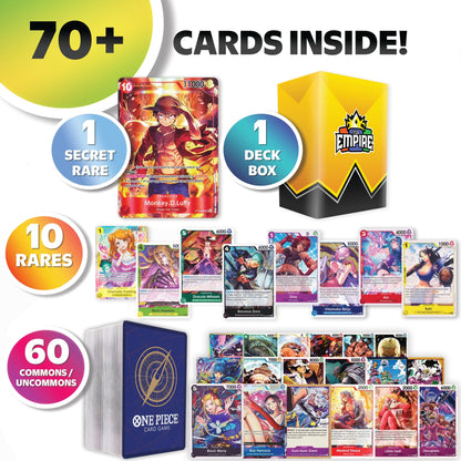 One Piece Card Game Treasure Bundle! | 1x Super Rare Guaranteed! | 10 Holos or Rares + 60 Commons & Uncommons | 70+ Cards! | Perfect Giftable for Players, Collectors & Anime Fans!