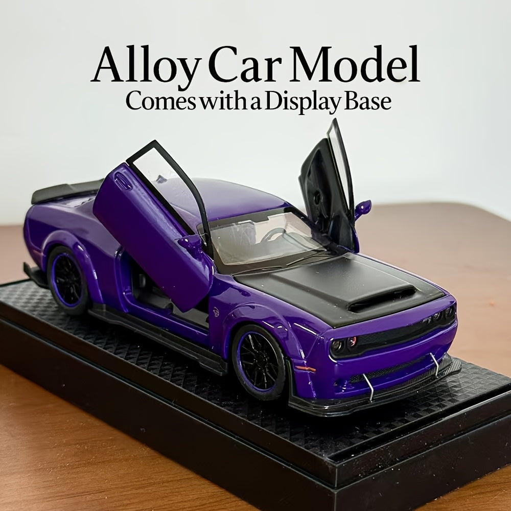 1:32 Scale Dodge Hellcat Alloy Die-Cast Car Model - Openable Doors, with Display Base, Collectible Mini Vehicle, Exquisite Ornament And Gift for Friends, Birthday, Christmas, New Year