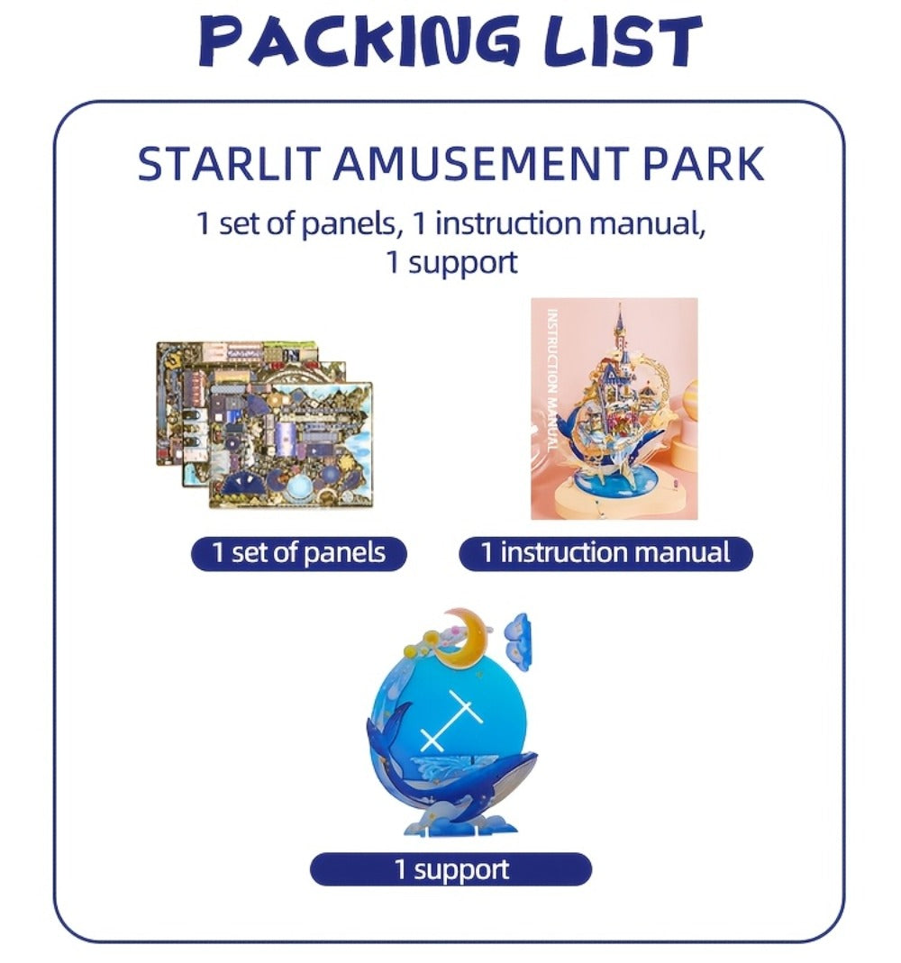 3D Metal Model Kit MU Star Playground – Handcrafted Garden Scene DIY Assembly Puzzle for Teens Adults Ages 14+, Unique Birthday Christmas Valentine's Day Gift for Girlfriend Women Teen Girls