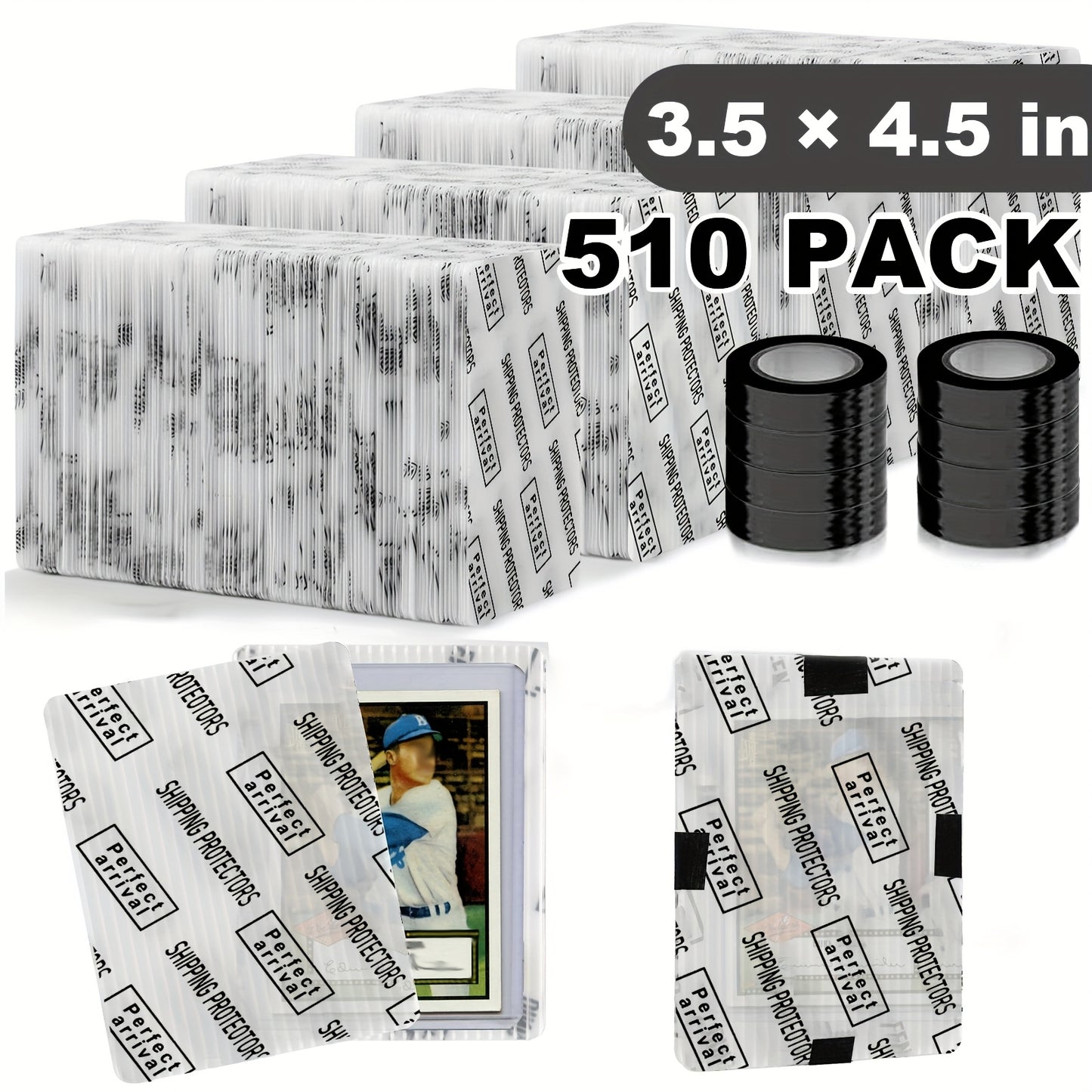 Lumus&Solem 60/120/510 Count Trading Card Shipping Protectors 3.5'' X 4.5'' - Premium Ultra Strong Plastic Inserts Mailers - Precut Supply Sleeves for Sports Cards Packaging