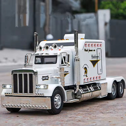 Die-cast Metal Model Cars, Semi-trailer Trucks, Heavy-duty Trucks and Trailer Toy Vehicles, Pull-back Alloy Truck Toys, 1:24 Scale Truck Model Toys, Toy Car Collectible Ornaments, the Perfect Gift for Children Aged 3 and Up, Birthday Gift