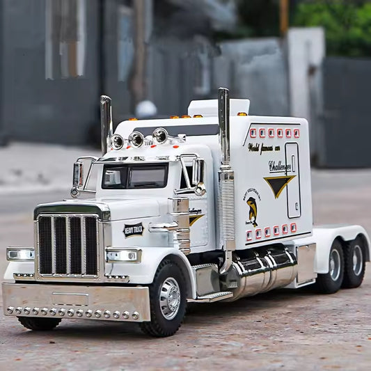 Die-cast Metal Model Cars, Semi-trailer Trucks, Heavy-duty Trucks and Trailer Toy Vehicles, Pull-back Alloy Truck Toys, 1:24 Scale Truck Model Toys, Toy Car Collectible Ornaments, the Perfect Gift for Children Aged 3 and Up, Birthday Gift