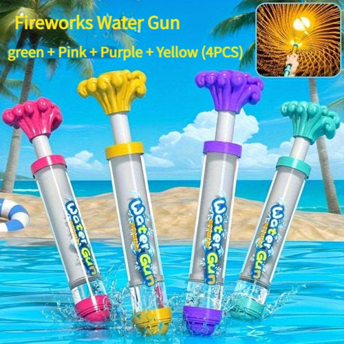 Firework Spray Wand Toy 4 Pack Colorful Water Sprayer for Pool Party Wedding Outdoor Celebration – Romantic Bloom Mist Wands in Green Yellow Purple Pink, Photo Prop Birthday Party Favor Gift for Kids Adults