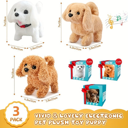 2026 New White, Brown And Teddy Electric Toy Robot Dog with Exquisite Gift Box, Can Walk, Wag Its Tail, Bark, Cute Pet, A Heartwarming Choice for Birthdays And Other Festival Gifts