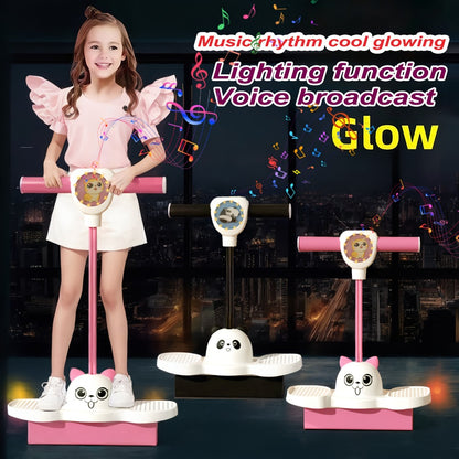 Hop Ball for Kids & Adults – Luminous Bouncing Balance Ball with Non-Slip Thickened Rubber, Princess Pink & Panda Black, Fun Indoor Outdoor Sports Toy & Birthday Gift for Boys and Girls