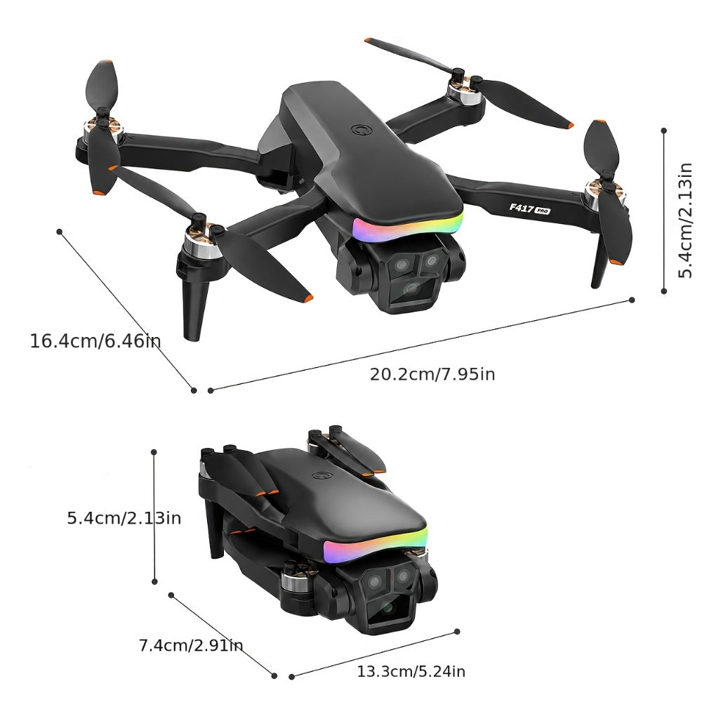LCD Screen Drone with Dual Cameras & Brushless Motor – Foldable RC Quadcopter for Beginners Adults, Altitude Hold, 3D Flips, Headless Mode, One-Key Takeoff Landing, Supports 32G SD Card