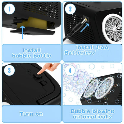 Automatic Bubble Machine, Bubble Blower with 2 Fans 20000+Bubbles Per/Min, Electric Bubble Maker for Kids By Batteries, with 10xBubble Solution, Bubble Toys for Outdoor