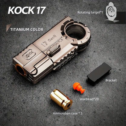 Knock 17Gen5 One-Touch Cartridge Alloy Finger Pistol - Fidgety Fingertip Stress Relief Toys - Case Throwing Softball Guns, Fidgety Novelty And Mischievous Toys, Perfect Gift!