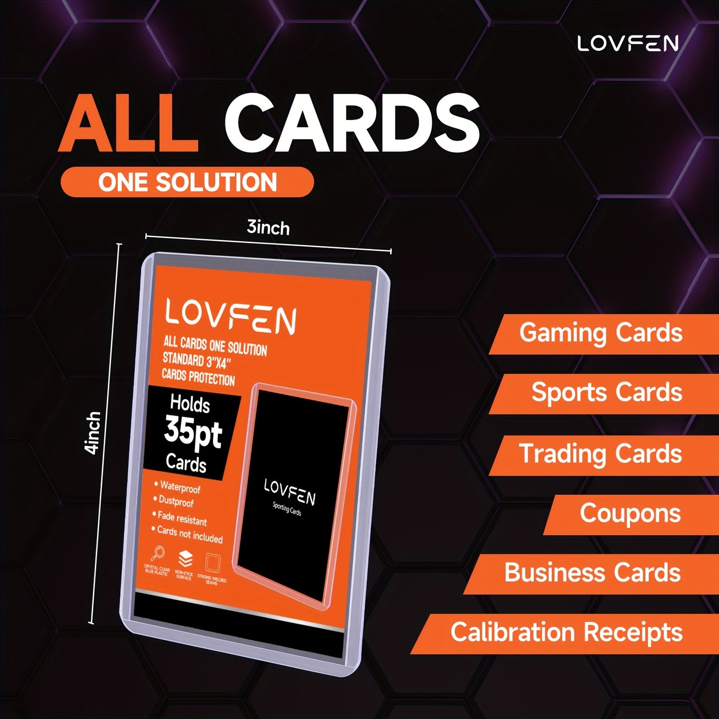 1000ct Top Loads LOVFEN 3 "X 4", Baseball Card Protective Case Hard Plastic, Used With Trading Card Sports Card Holder, Suitable For Collection, Football, Basketball, And TGG