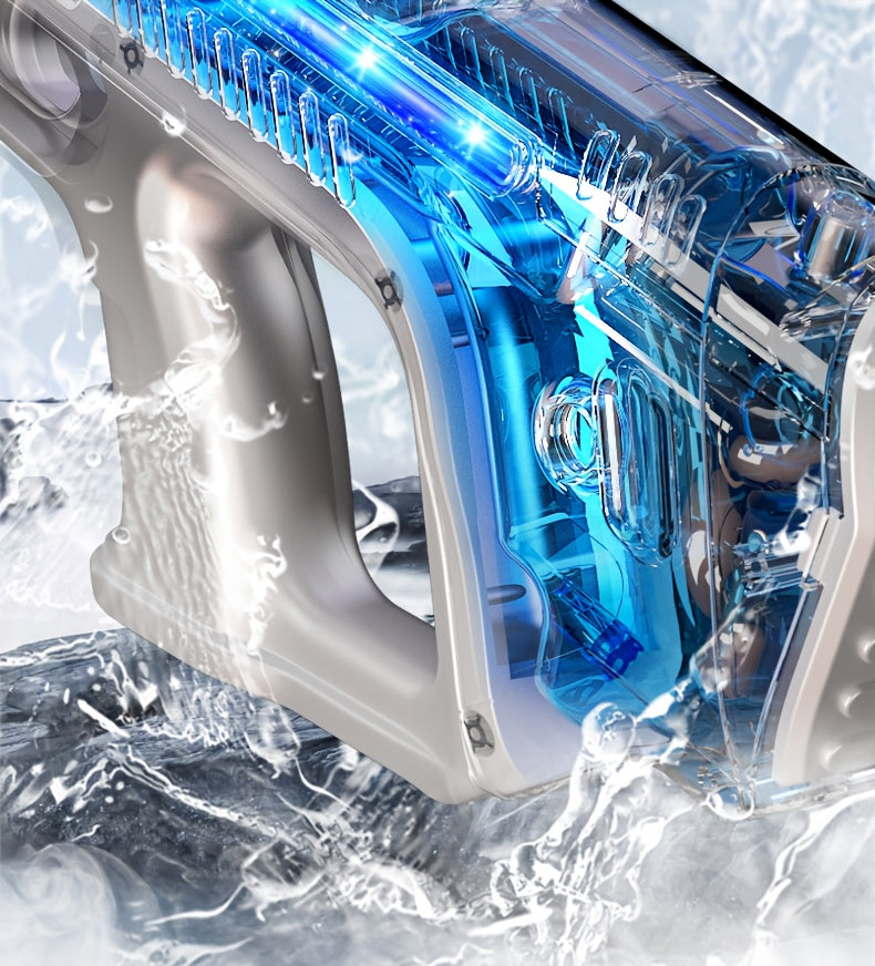 Auto-Fill Electric Water Gun, Pulse Jet Squirt Gun with LED Light Show, 40ft Long Range Rapid-Fire Water Blaster, USB Rechargeable Large Tank Waterguns for Kids & Adults, Adult Water Gun for Pool Beach Backyard