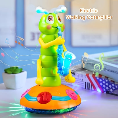 Kids Electric for CATERPILLAR Saxophone with LED Lights & Sound - Dancing Musical Instrument for, Interactive Baby Sensory with - - ( Not Included) - Boys & Girls Birthday/Christmas/Halloween Gifts
