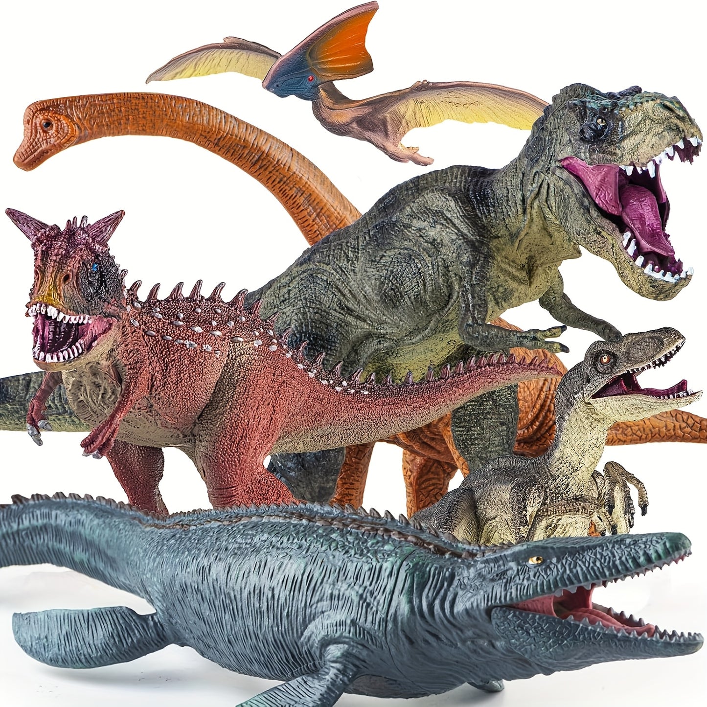 6pcs Dinosaur World Jumbo Dinosaur Toy Set, Realistic Dinosaur ToysChristmas And Halloween Gifts