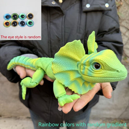 Frilled Neck Lizard Figurine 3D Printed – Large Umbrella Lizard Animal Sculpture 8 Color Styles, Reptile Collectible Desk Decor Unique Gift for Reptile Lovers Kids Teens Adults