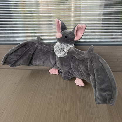Adorable Grey Bat Plush - 23" Wingspan Soft Stuffed Animal, Halloween Party Decor for Home Bedroom Car, Cute Spooky Gift for Animal Lovers