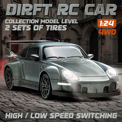High-Speed Drift RC Car 1:24 Scale S814 – Remote Control Drift Car for Kids & Adults, 360° Spin Stunt Vehicle Toy, Birthday Christmas Gift, Multiple Colors (Grey/Orange/Blue/Green/Purple)