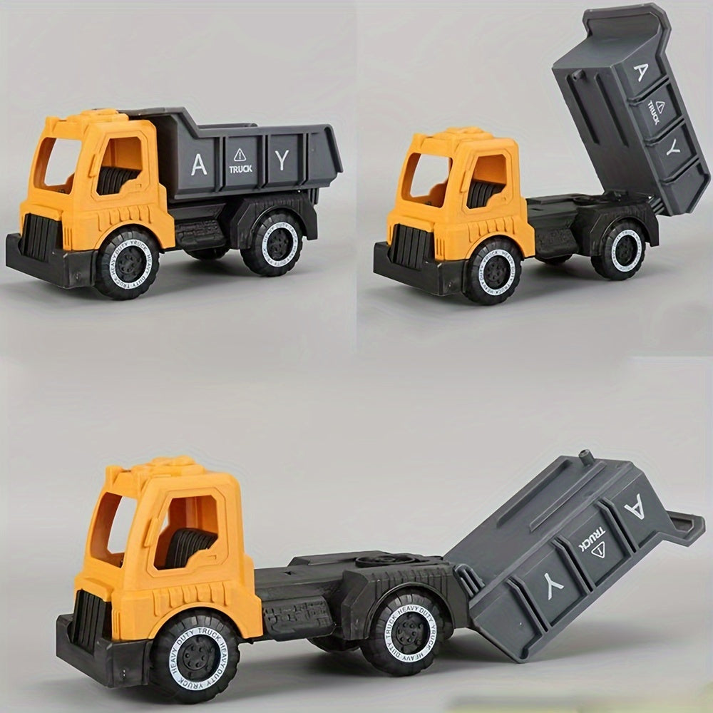 4pcs STEM Kids Construction Toy Vehicle Kit for Two Years Or More Kids Shatterproof Excavator Mixer Dump Truck Bulldozer Engineering Toy Cars for Two Years Or More Kids Toys Boy Car Christmas, Thanksgiving, Children's Day, New Years Day GIfts