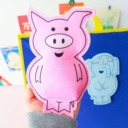 Hand Puppets of Elephant And Piggie - Props for Storytelling Performances, Interactive Teaching Tools for Classrooms by Hoojojo