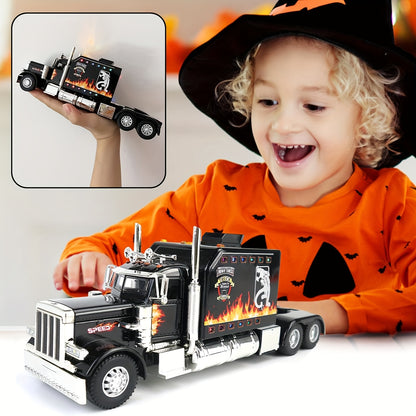 Die-cast Metal Model Cars, Semi-trailer Trucks, Heavy-duty Trucks and Trailer Toy Vehicles, Pull-back Alloy Truck Toys, 1:24 Scale Truck Model Toys, Toy Car Collectible Ornaments, the Perfect Gift for Children Aged 3 and Up, Birthday Gift