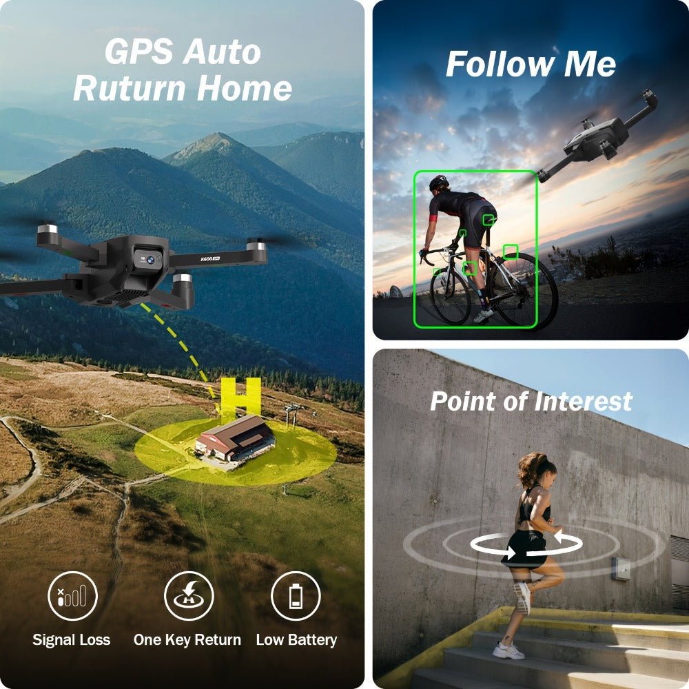 GPS Follow Me Drone Under 250g with 4.5 Inch LCD Screen – Camera Drone for Adults Beginners, Auto Return, Gesture Flight, Brushless Motor, Altitude Hold, 3 Speeds, Supports 32G SD Card