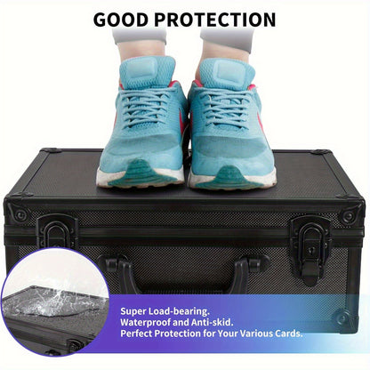 Top Loads Storage Box for 3"x4" 35pt Rigid Cards, Holds 600+ Top Loads, Sports Card Storage Case Organizer, Trading Card Storage Box with Lock