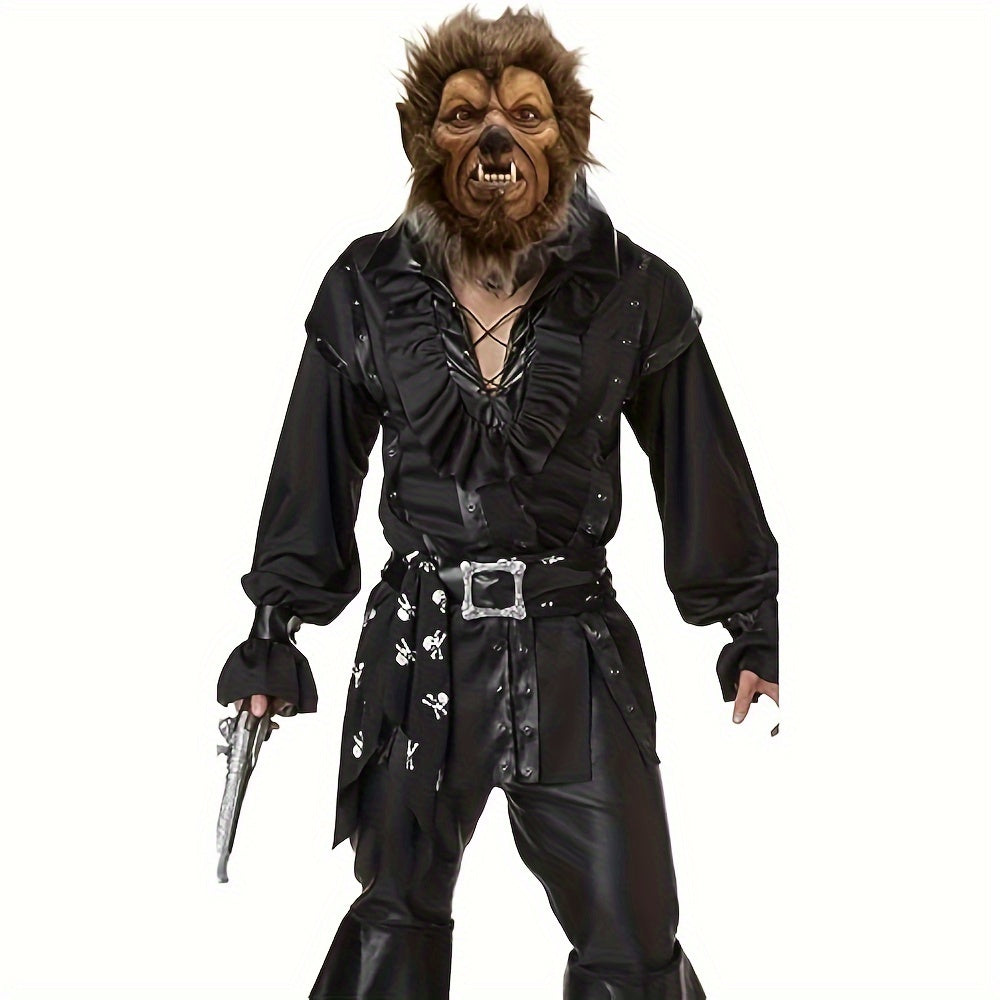 Natural Latex Men'S Masquerade Mask, Cool And Dashing Design, Hand Wash Or Dry Clean