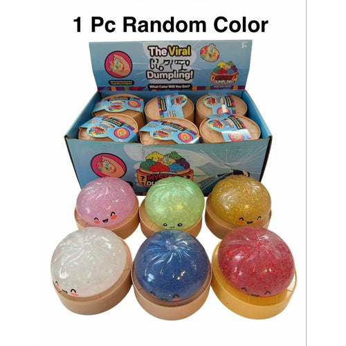 1 Piece Random color Dumpling Squishy Dumplings Stress Balls for Adults and Kids Steamer Basket Design with Squeezable Bun Stress toys