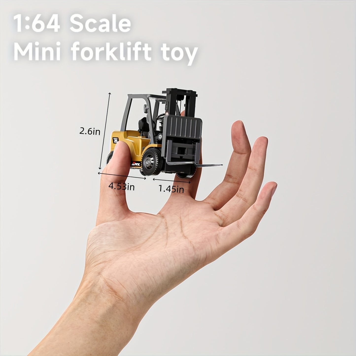 1/64 Forklift Toy 7 Channel 2 Mode Mini Forklift Truck with Rechargeable Battery, 3in 1 Transformable Lift Fork & Hook Alloy Model with Lights-the Perfect Christmas Gift