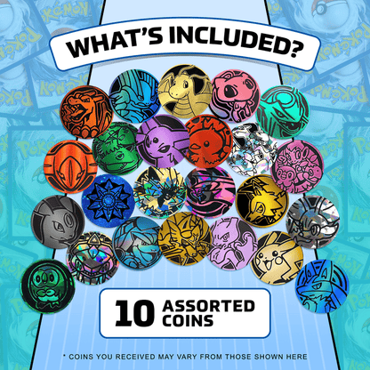 Pokemon coin lot – 10 assorted pokemon official collectible TCG coins
