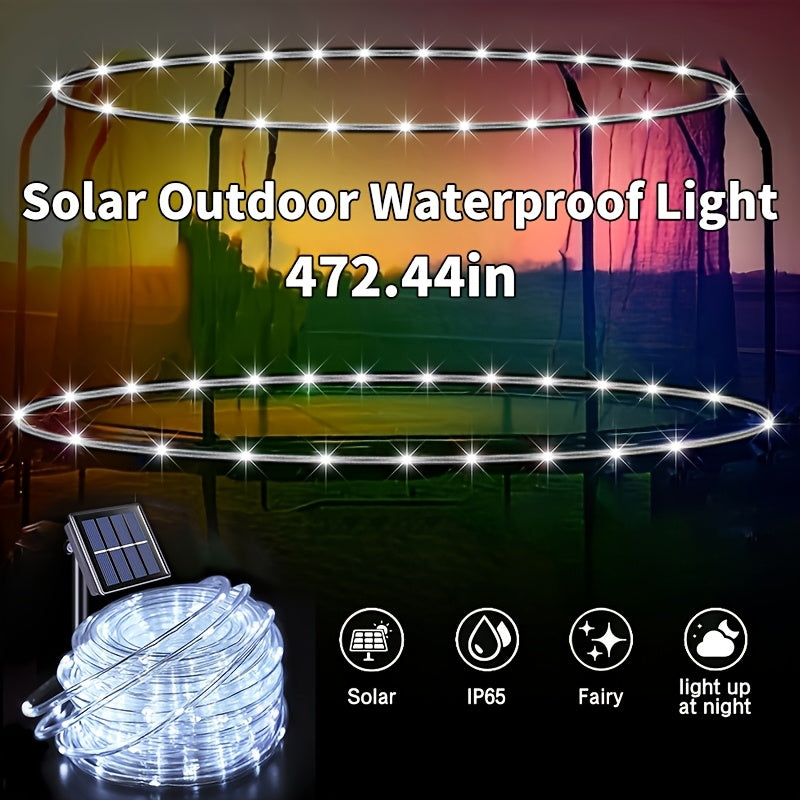 Trampoline Accessories, Trampoline Lights Solar, IP65, 8 Dynamic Modes, Solar Powered Outdoor Light for 8-16ft Trampolines, Commercial Street and Area Lighting, 36V or Below