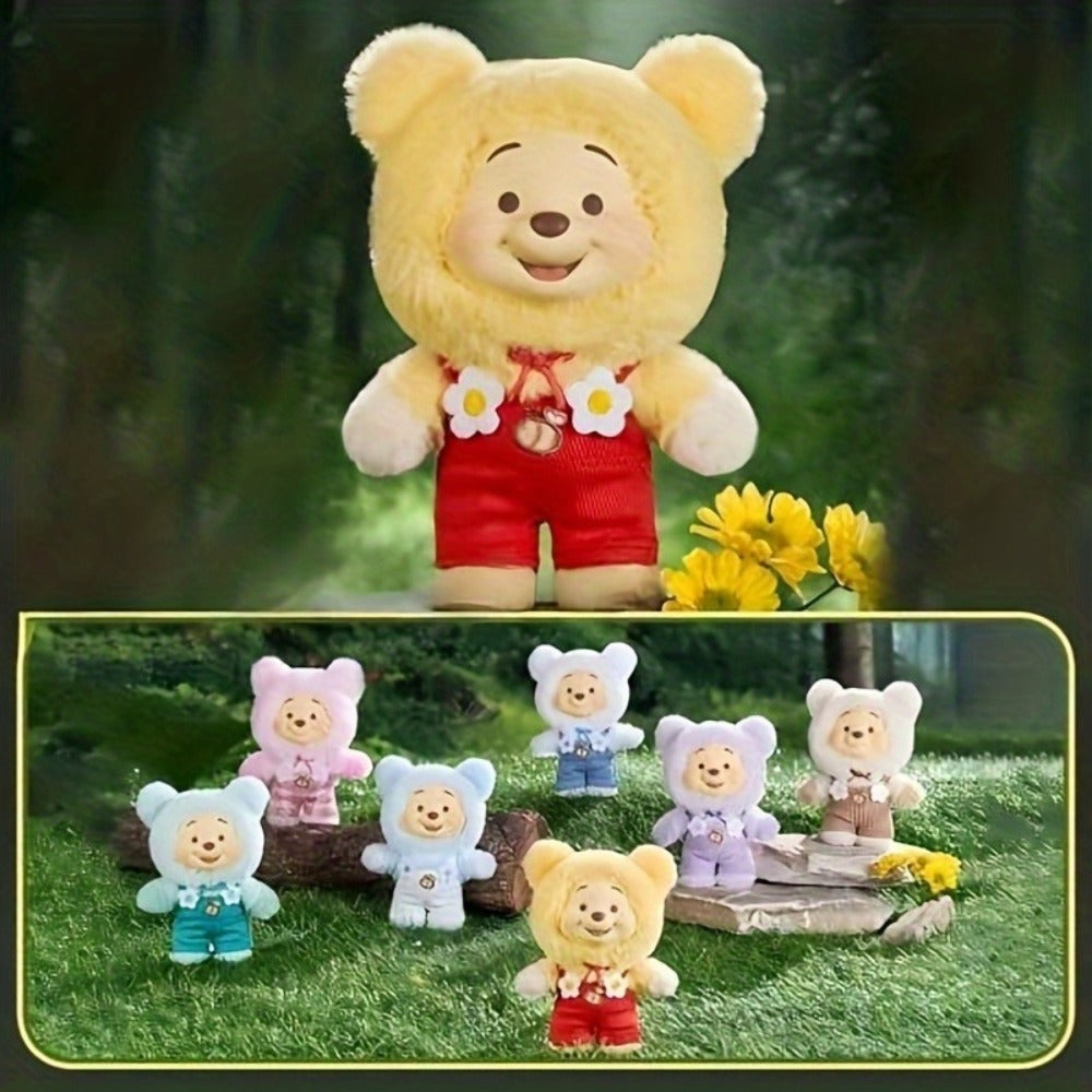 MINISO Disney Winnie the Pooh Candy Series Plush Toy 1pc Random — Licensed Soft Stuffed Animal, Kawaii Birthday Christmas Halloween Graduation Gift for Kids Girls Teens