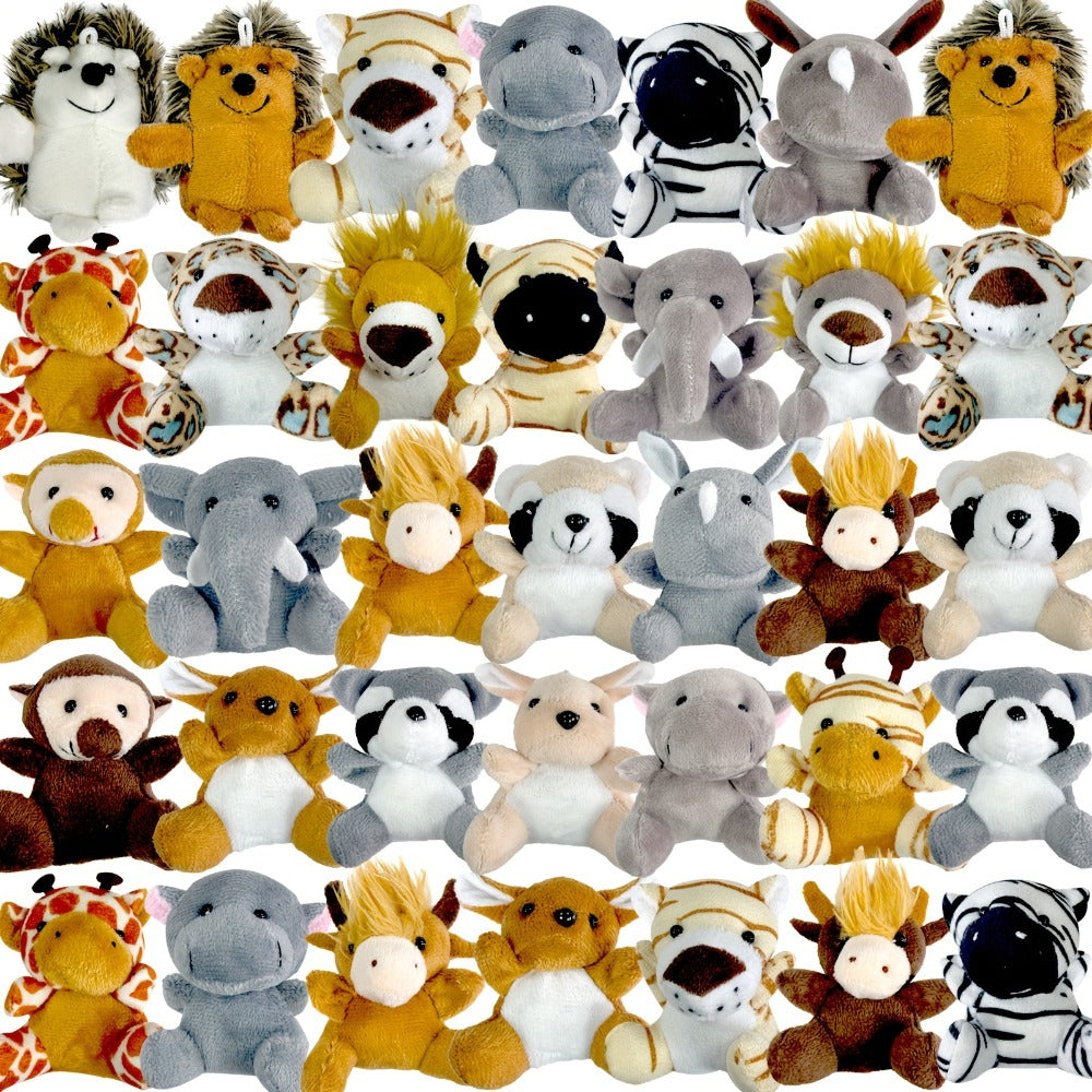 Forest Animal Plush Bulk Set 12 or 24 Pack – Mini Stuffed Animals for Animal Theme Party Favors, Classroom Treasure Box Prizes, Goodie Bag Fillers, Birthday Christmas Gifts for Kids