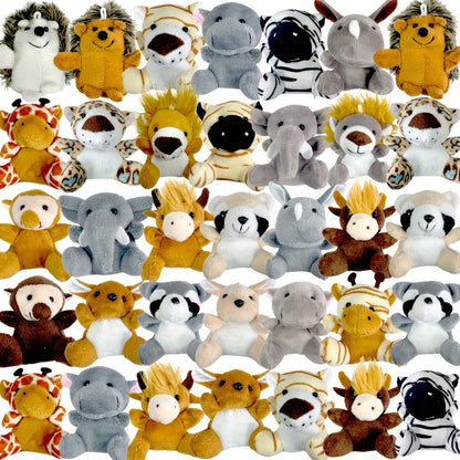 Forest Animal Plush Bulk Set 12 or 24 Pack – Mini Stuffed Animals for Animal Theme Party Favors, Classroom Treasure Box Prizes, Goodie Bag Fillers, Birthday Christmas Gifts for Kids